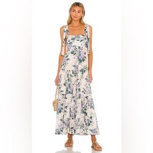 Zimmermann Cassia Tie Shoulder Dress (Hydrangea Floral)